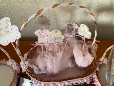 Set de decoración para baby shower niña - miniatura 1