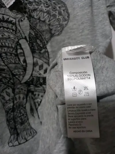 Polera gris con diseño de elefante University Club - miniatura 3