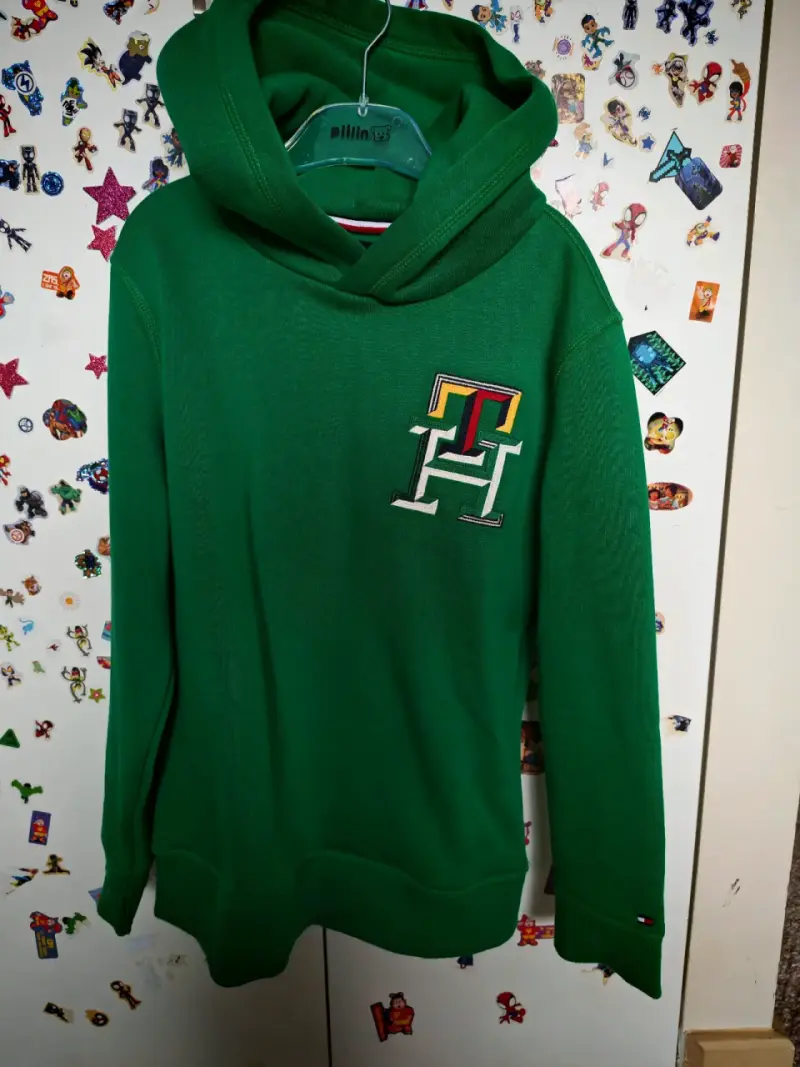 Polerón verde Tommy Hilfiger con capucha - 1