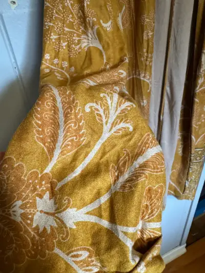 Kimono largo estampado floral mostaza - miniatura 4