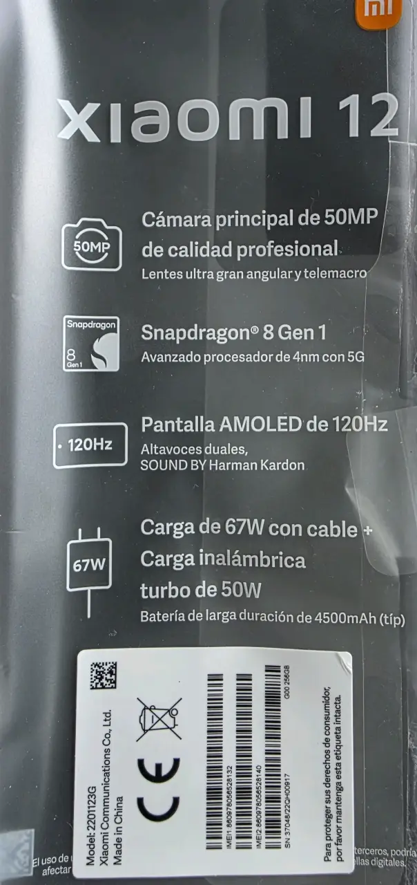 Xiaomi 12 (256GB) .  carga rápida . caja original - 4