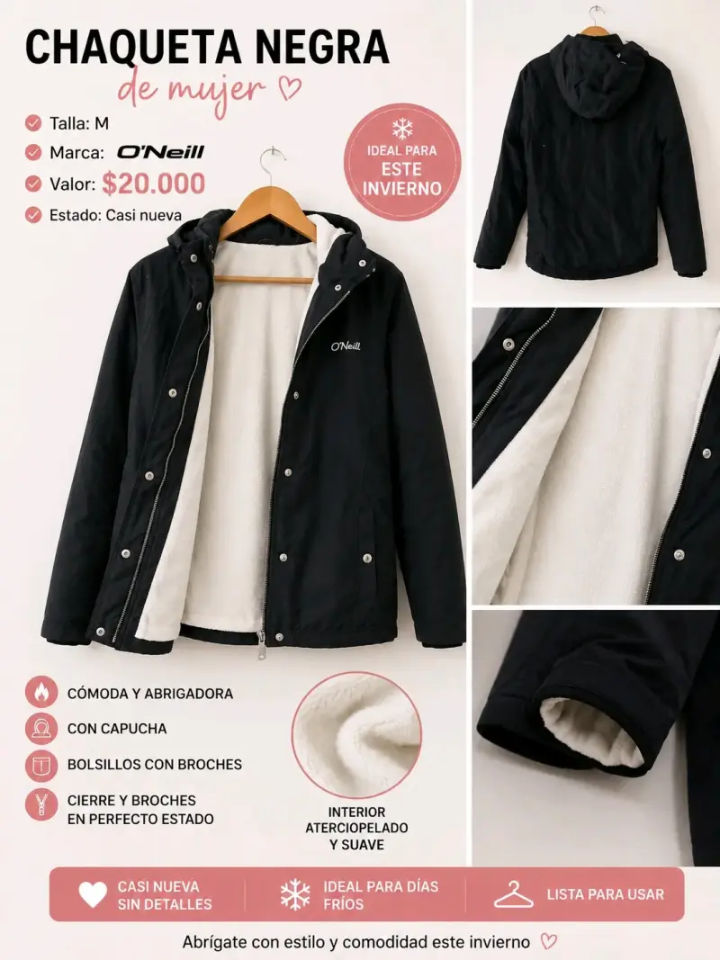 Chaqueta Negra de Mujer O'Neill Talla M