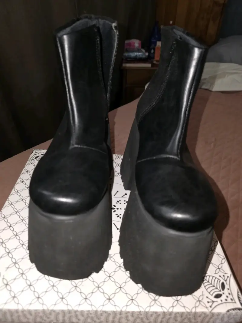 Botines de plataforma negros con cierre - 1