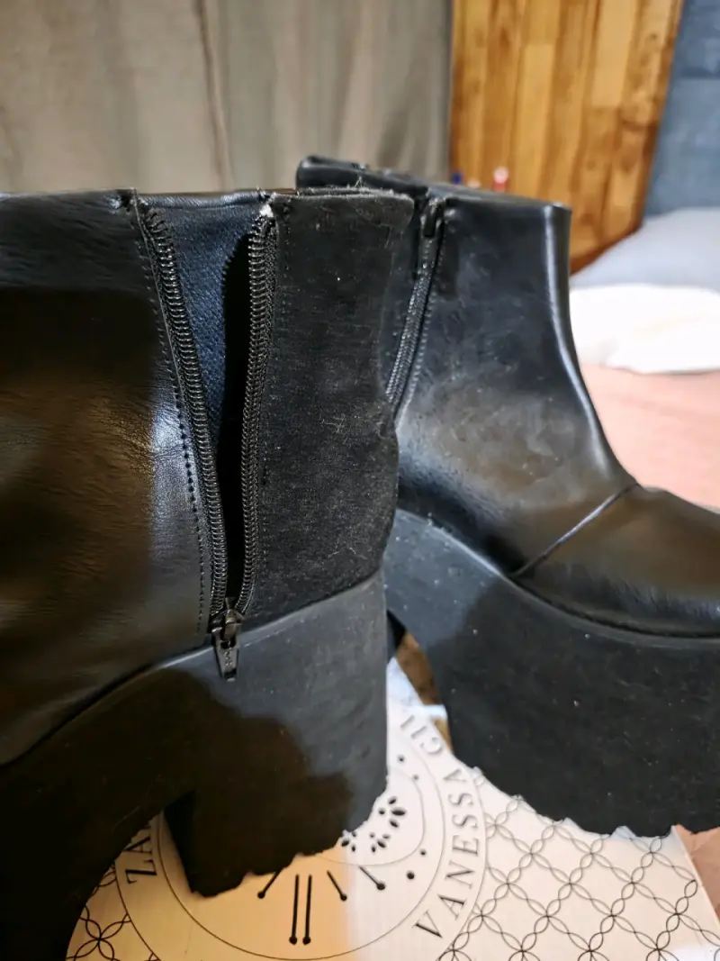 Botines de plataforma negros con cierre - 2