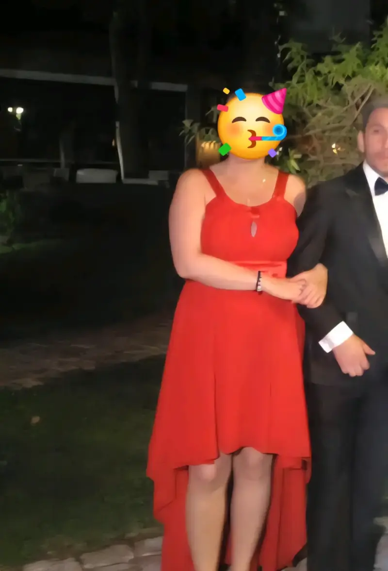 Vestido largo rojo elegante para fiesta - 2