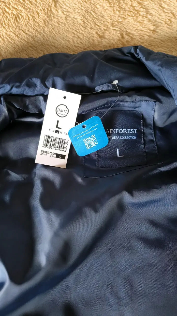 Chaqueta acolchado azul marino talla L - 2