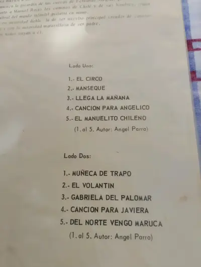 Vinilo 'Al Mundo-Niño Le Canto.Ángel Parra. (1968) - miniatura 6
