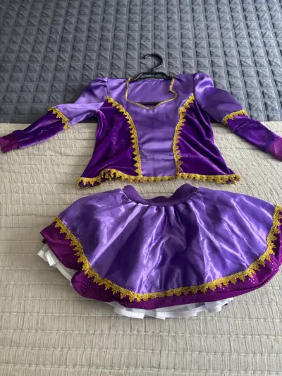 Disfraz de princesa morado con detalles dorados - miniatura 1