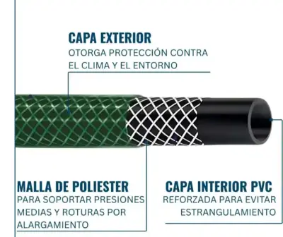 Manguera de Jardín Dicas Triple Capa 1/2" 50metros - miniatura 3