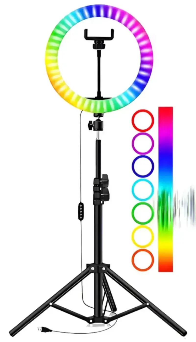 Aro de Luz LED RGB con Trípode Ajustable - 1