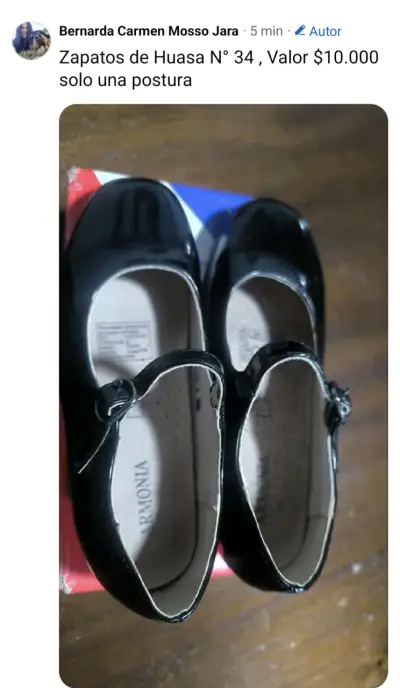 Zapatos de Huasa Negros Talla 34 - miniatura 1