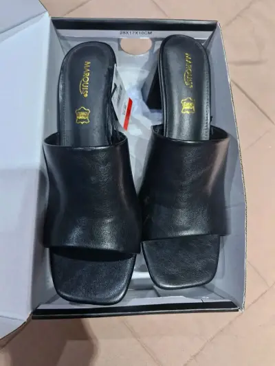 Sandalias de cuero negro Marquis talla 38 - miniatura 1