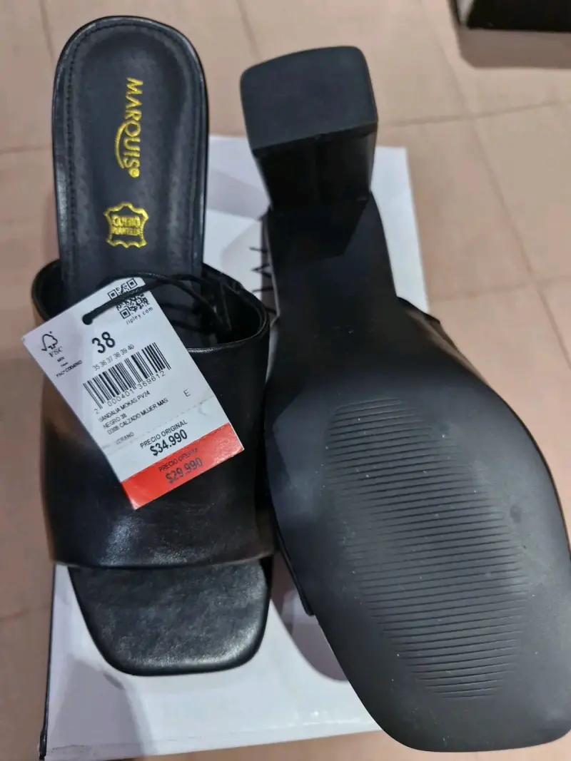 Sandalias de cuero negro Marquis talla 38 - 4