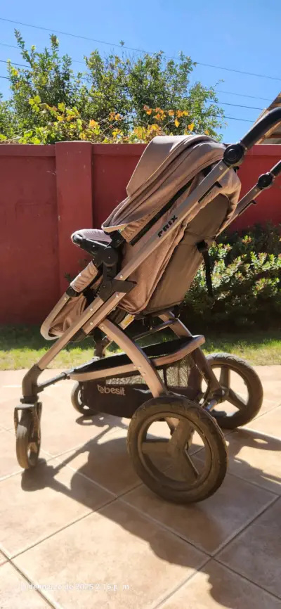 Coche de bebé Bebesit gris con capota ajustable - miniatura 5