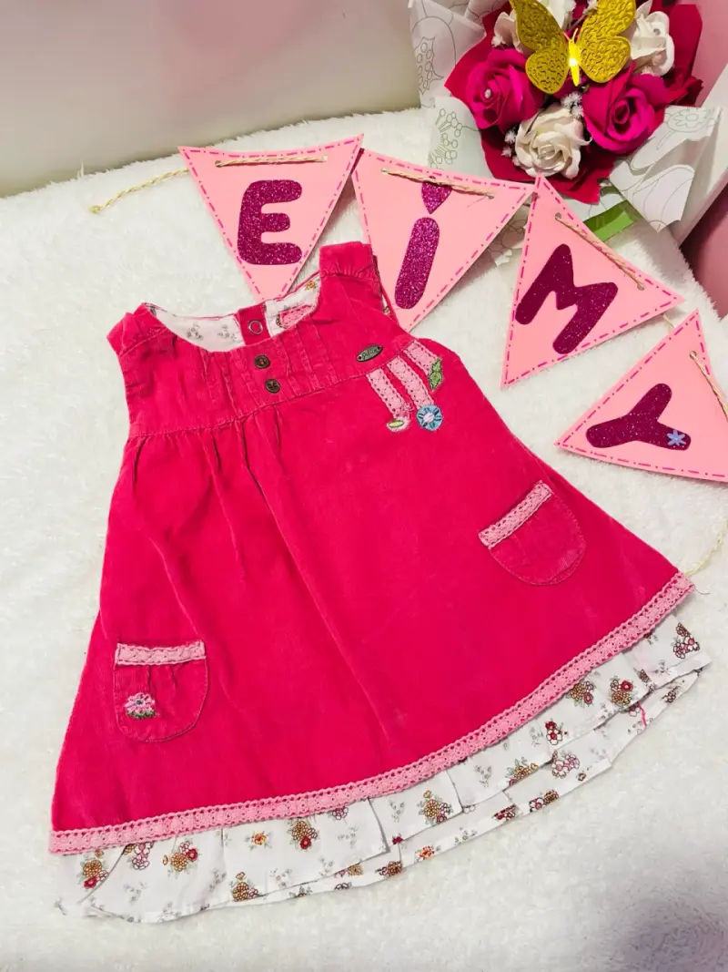 Vestido rosa para bebé 3-6 meses Pillin