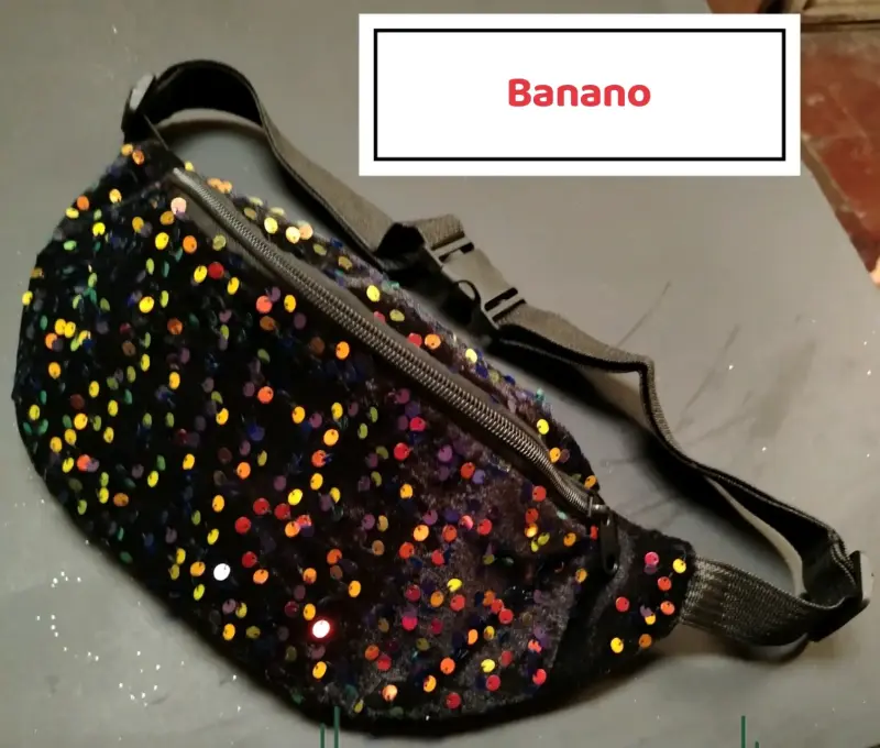 Banano con lentejuelas multicolor