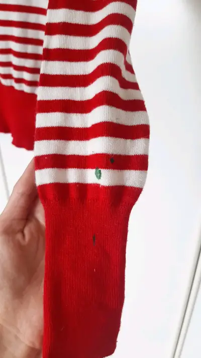 Polera a rayas rojo y blanco con lazo - miniatura 3