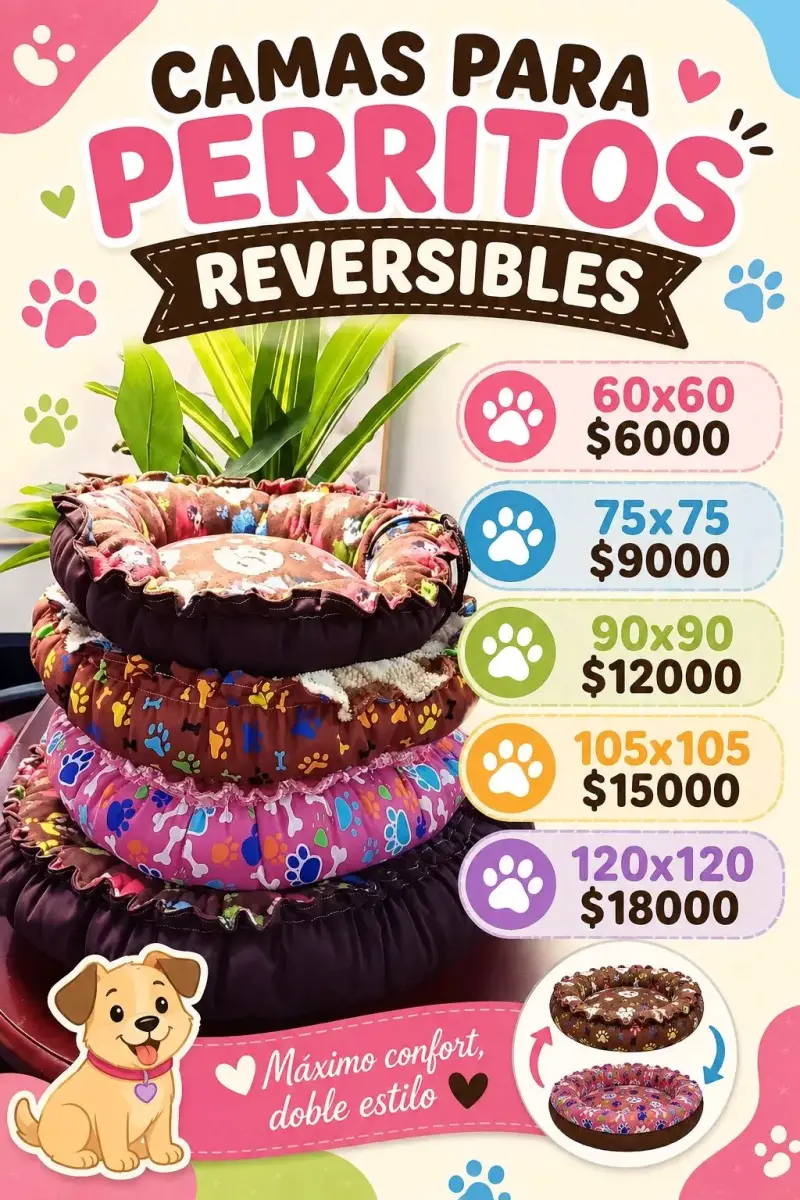 Cama reversible para perros de 90x90 cm - 3