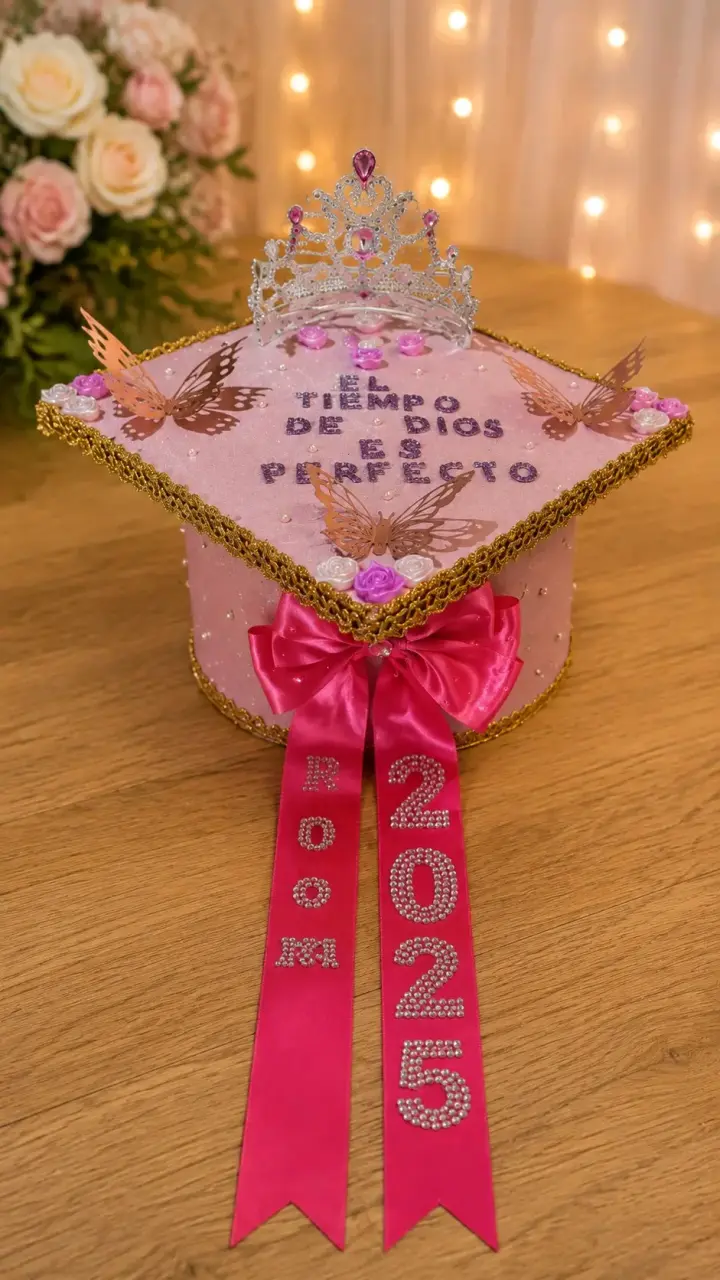 Birrete de Graduación Personalizado con Corona y Diamantes - 2