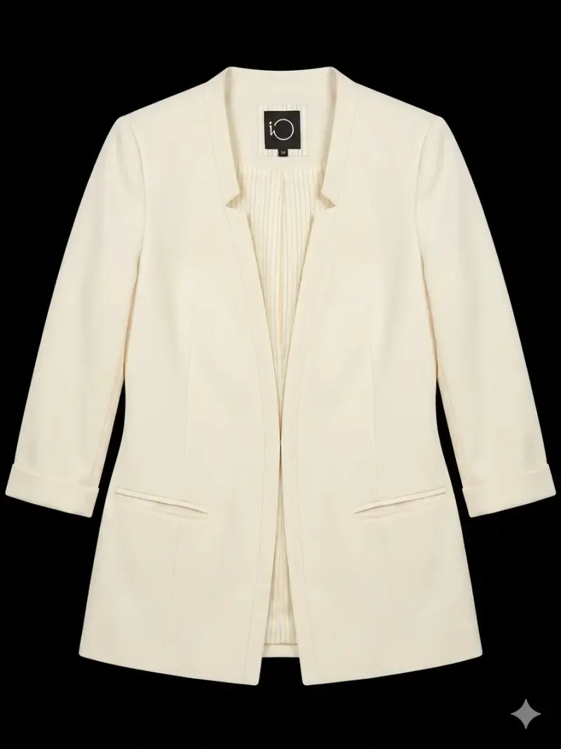 Blazer blanco elegante para mujer talla 38 - 2
