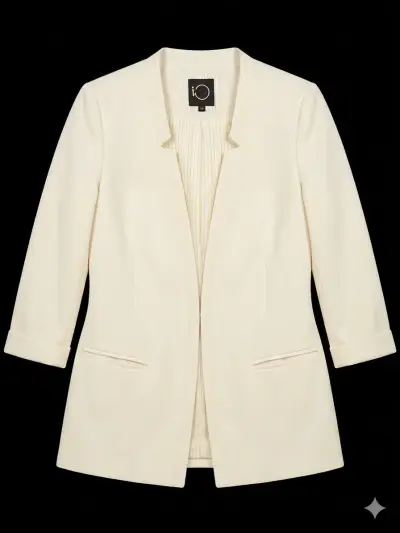 Blazer blanco elegante para mujer talla 38 - miniatura 2