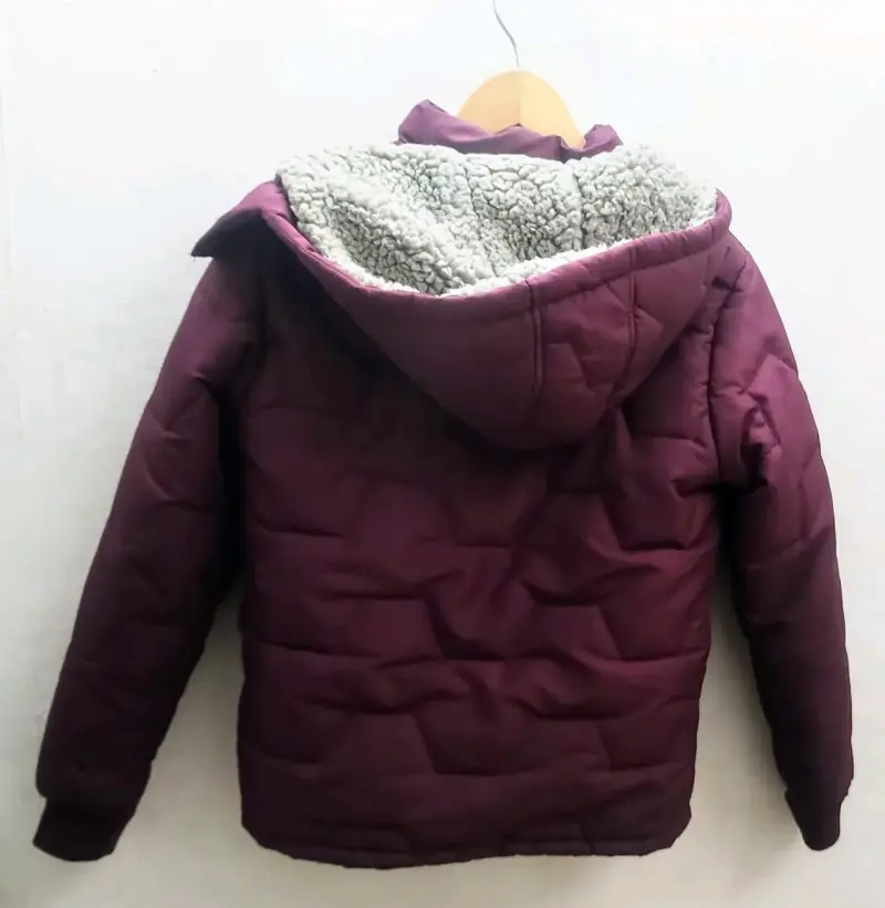 Parka infantil burdeo talla 12 con forro chiporro - 2