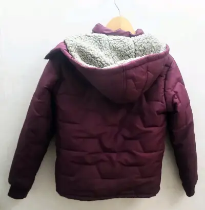 Parka infantil burdeo talla 12 con forro chiporro - miniatura 2
