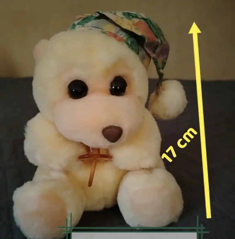 Peluche oso con gorro de dormir 17 cm