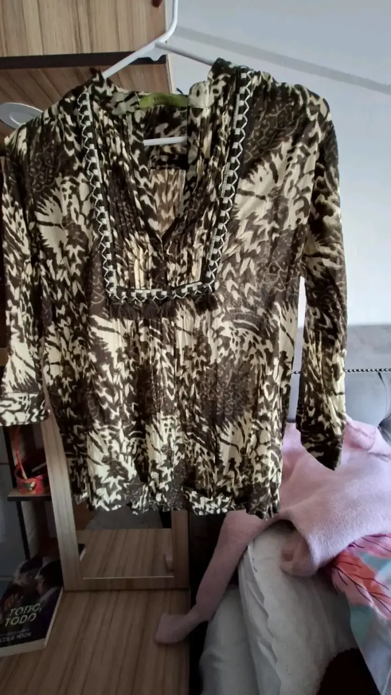 Blusa estampada de manga larga para mujer - 1
