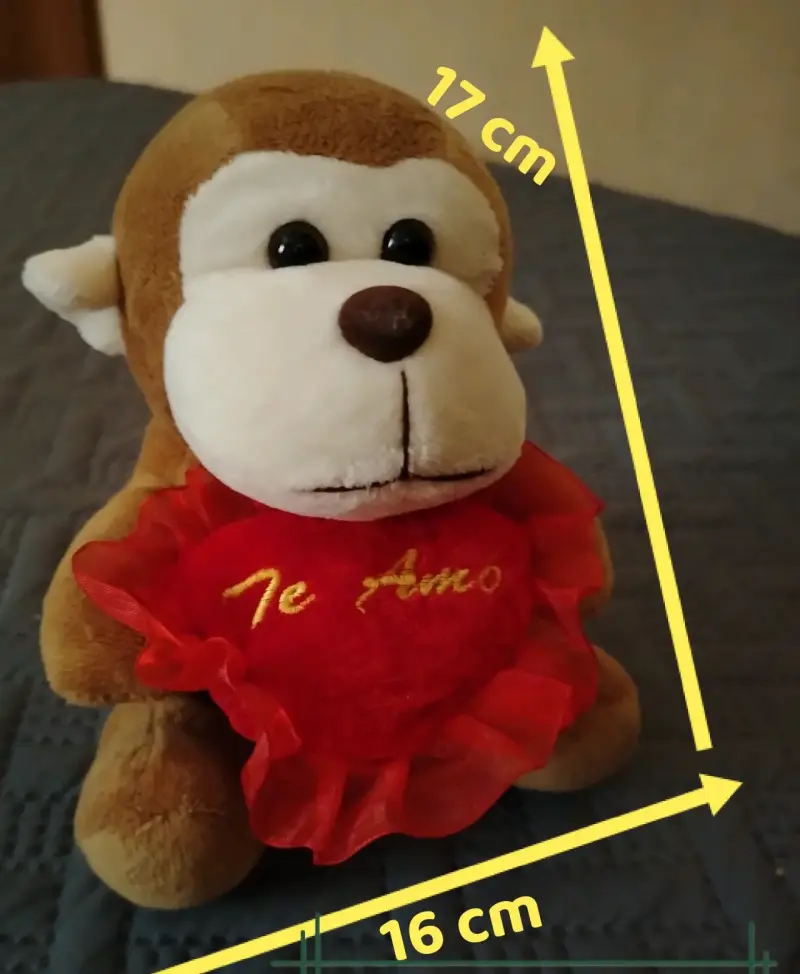 Peluche de mono con corazón 'Te Amo'