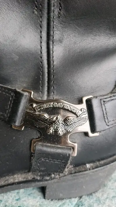 Botas de cuero negras Harley Davidson estilo biker - miniatura 2
