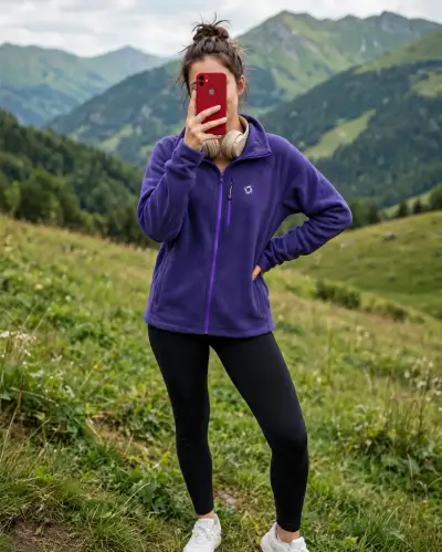 Polerón con cierre Doite mujer morado - miniatura 2