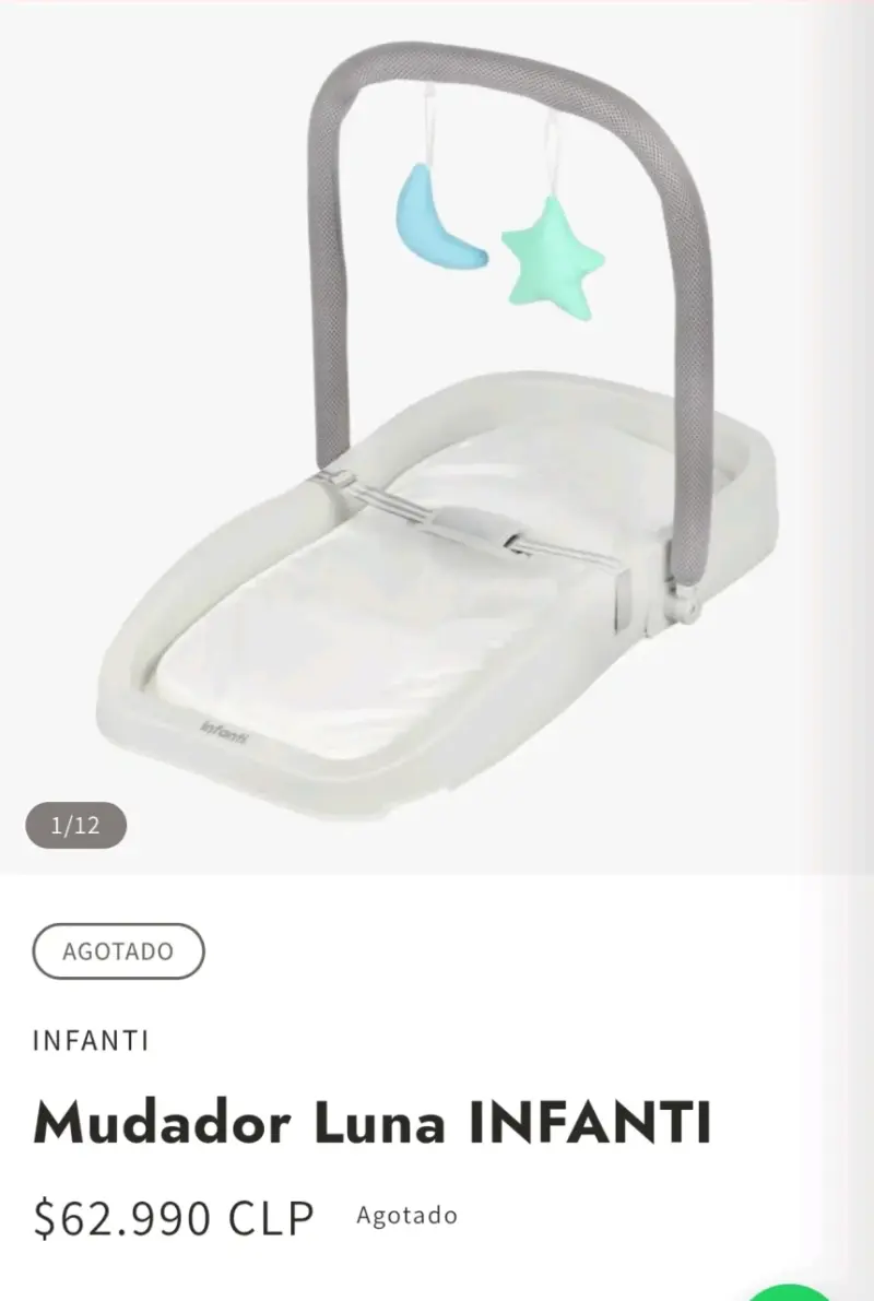 Mudador portátil Infanti Luna con juguetes colgantes - 1