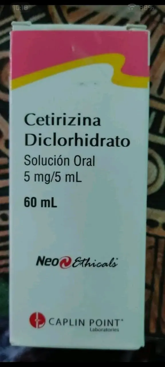 Solución Oral Cetirizina Diclorhidrato 60 mL