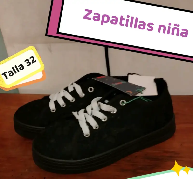 Zapatillas negras para niña talla 32 - 1