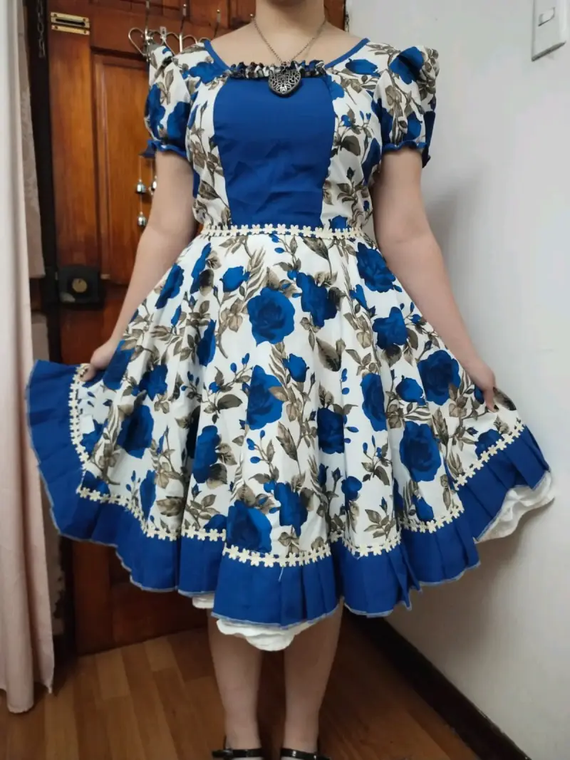 Vestido de cueca azul - 3
