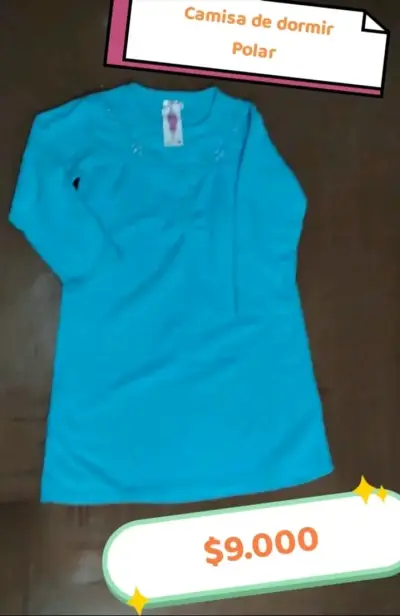 Camisa de dormir polar azul talla L - miniatura 1