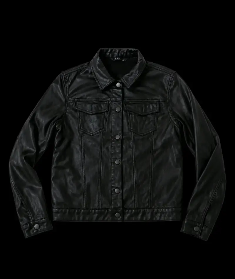 Chaqueta de cuero negra para hombre