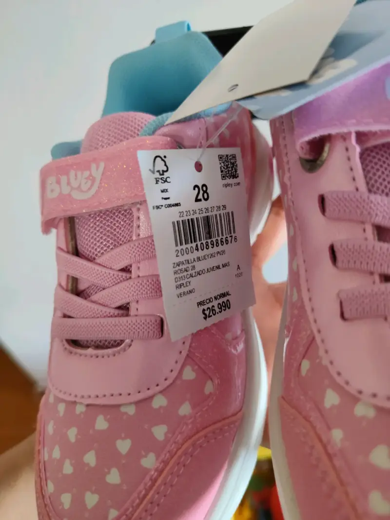 Zapatillas infantiles Bluey rosadas con corazones - 2