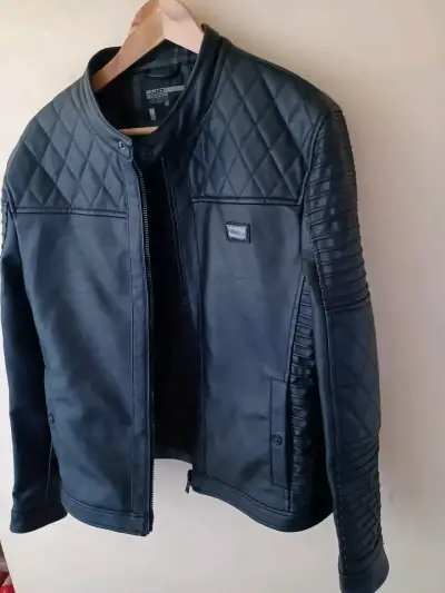 Chaqueta de cuero negra para hombre JJO Collection - miniatura 1