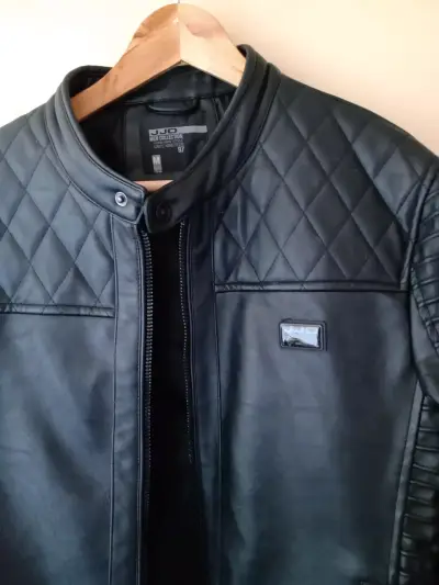 Chaqueta de cuero negra para hombre JJO Collection - miniatura 2