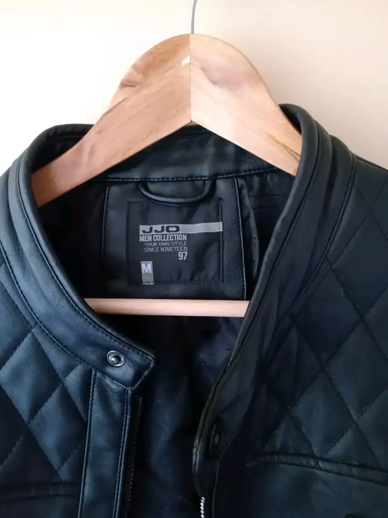 Chaqueta de cuero negra para hombre JJO Collection - 3