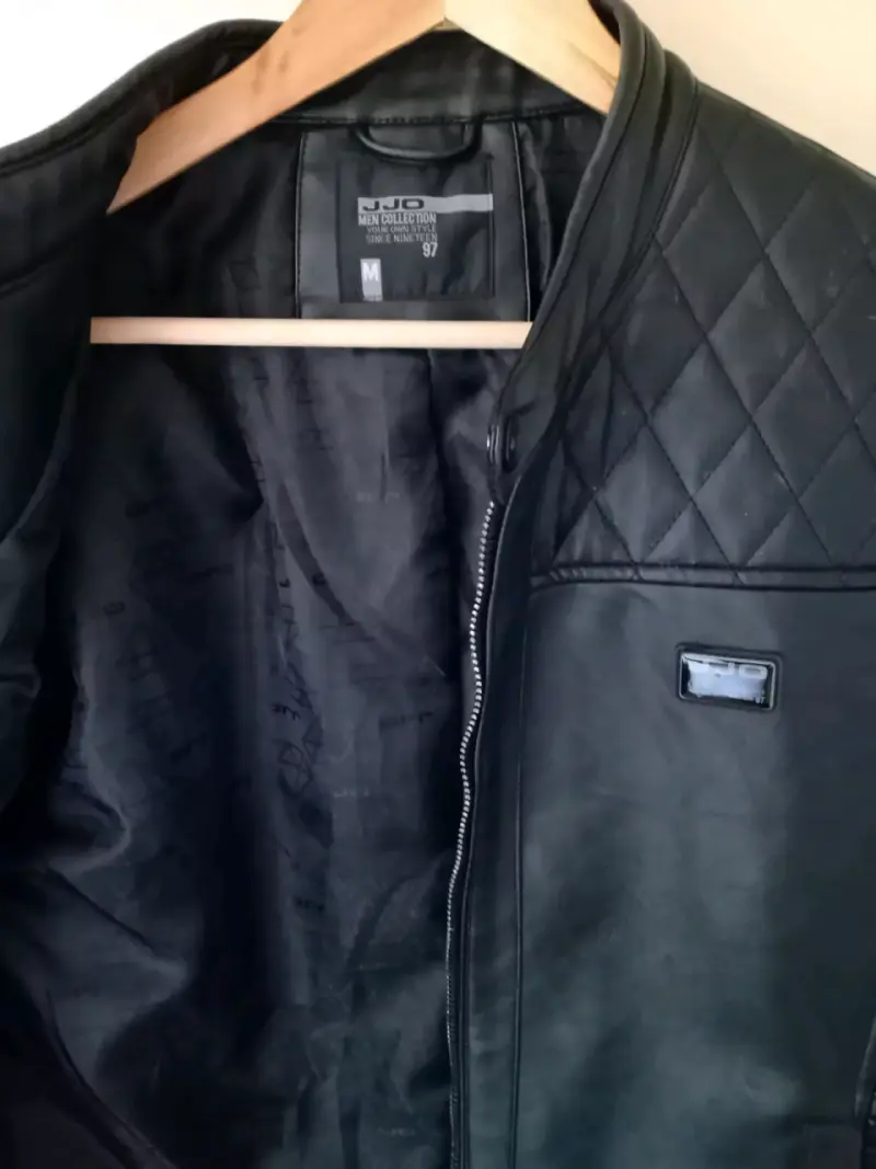 Chaqueta de cuero negra para hombre JJO Collection - 5