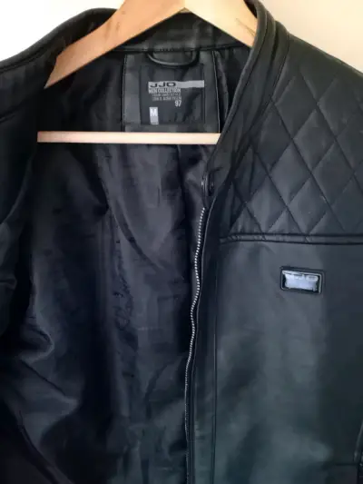 Chaqueta de cuero negra para hombre JJO Collection - miniatura 5