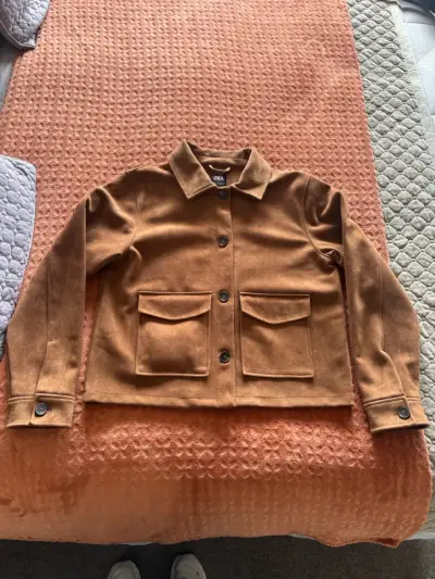 Zara chaqueta mujer efecto ante marrón XL - miniatura 3