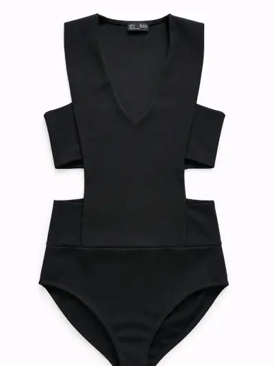Body negro sin mangas Zara Collection - miniatura 1
