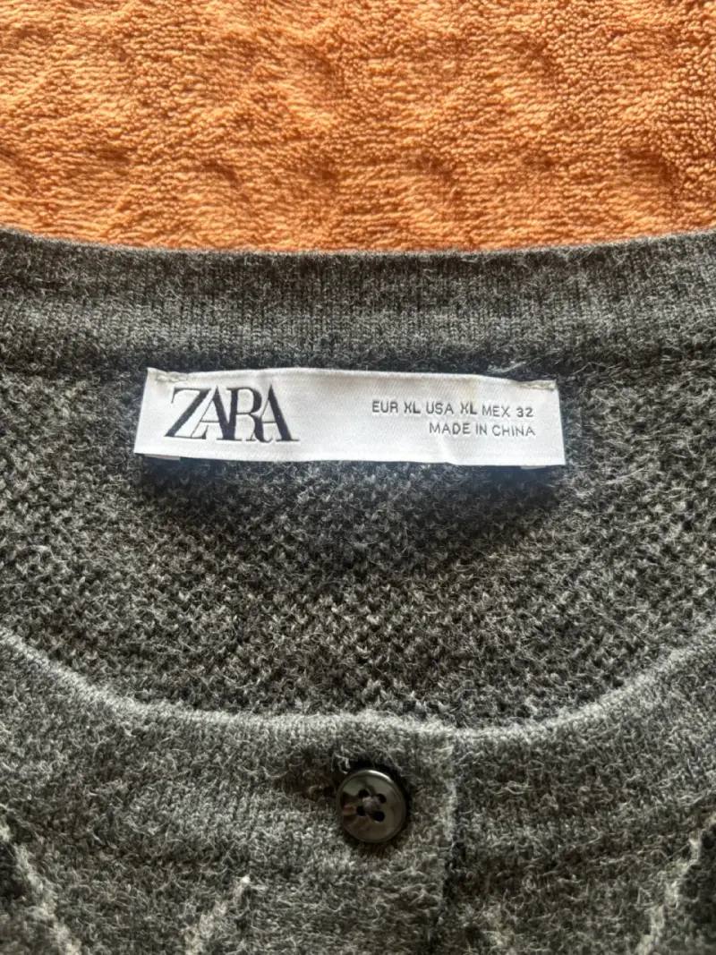Zara cardigans mujer punto rombos gris XL - 2