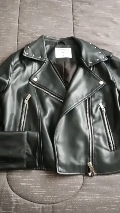 Chaqueta de cuero negra Fiorucci con tachas - miniatura 1