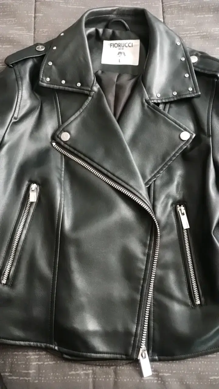 Chaqueta de cuero negra Fiorucci con tachas - 4
