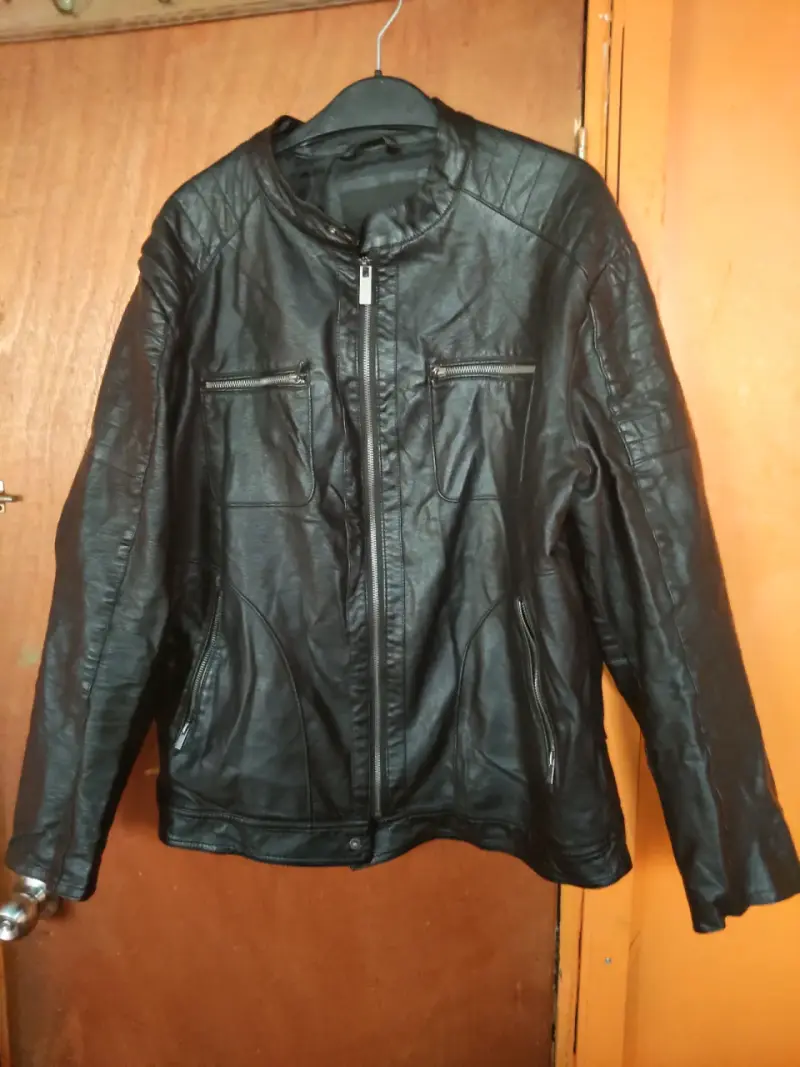 Chaqueta de cuero negra para hombre - 2